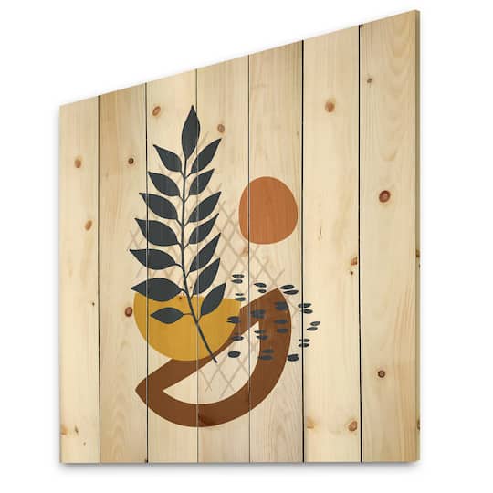 Designart - Elementary Shapes With Abstract Leaves